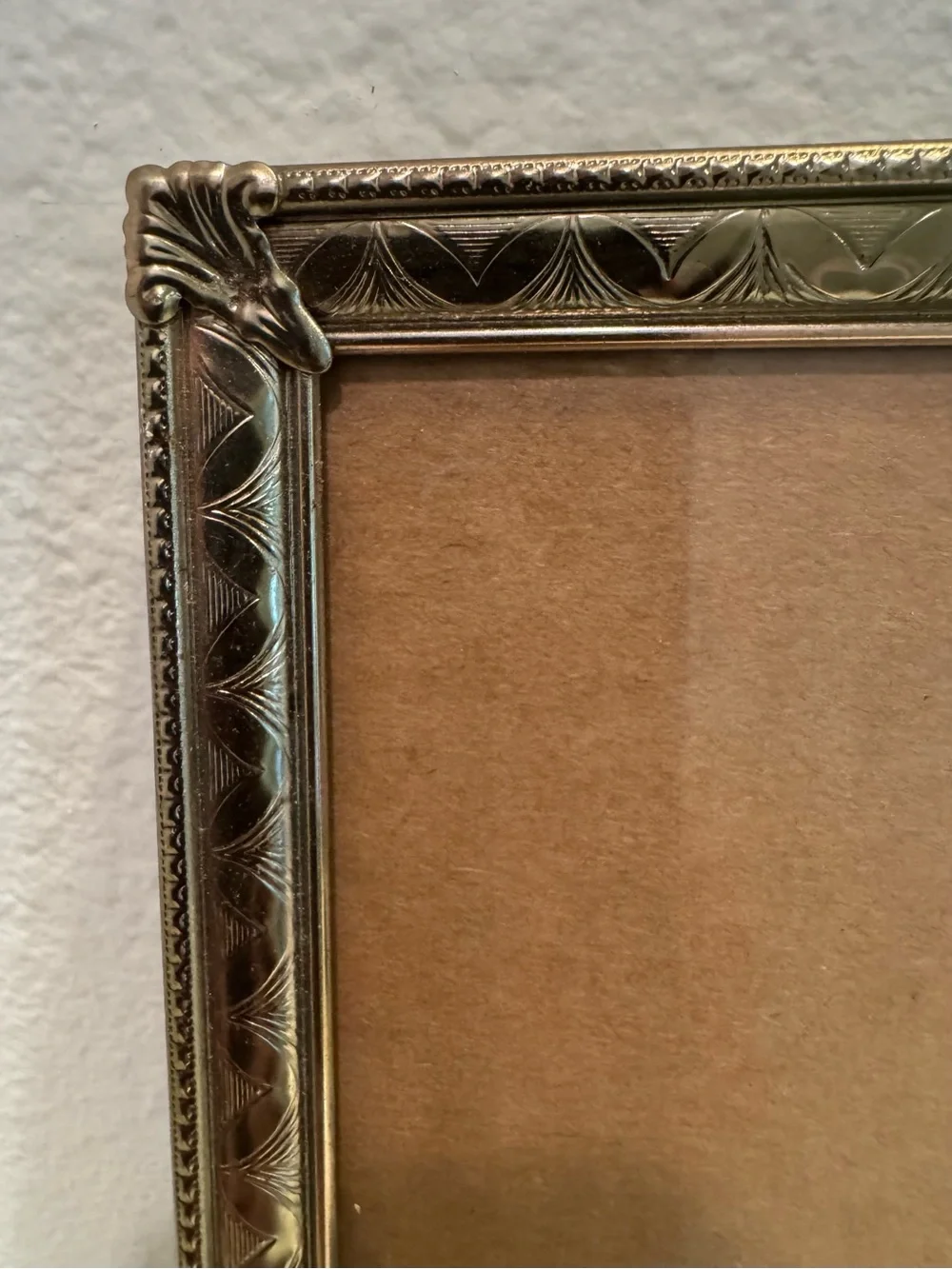 Vintage Brass 8x10 Victorian Style Picture Frame, No easel